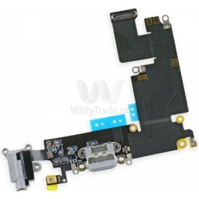 AppleKing napájecí a datový konektor s jack konektorem a flex kabelem pro Apple iPhone 6S Plus - vesmírně šedá (Space Gray) – Hledejceny.cz