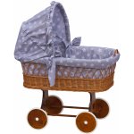 Scarlet Proutěný košík na miminko s boudičkou hvězdička šedá – Zboží Mobilmania