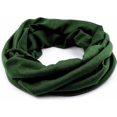 Multifunkční šátek pružný bezešvý jednobarevný 16 zelená tm.