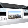 Obývací stěna Belini Premium Full Version černý lesk bílý lesk LED osvětlení Nexum 2