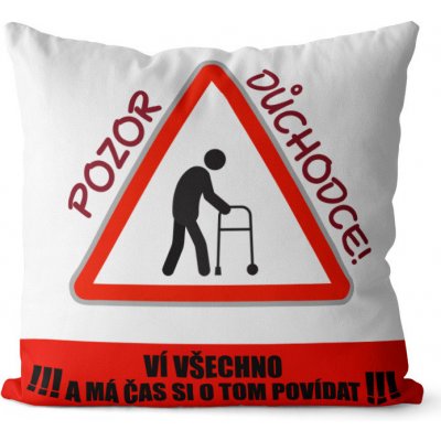 Impar Polštář Pozor důchodce 40x40 – Hledejceny.cz