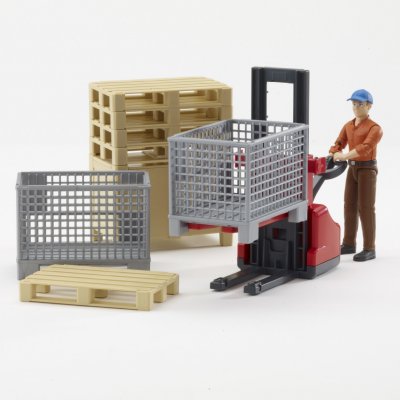 Bruder 62200 Bworld Logistický set s figurkou Stavebního dělníka – Zboží Mobilmania