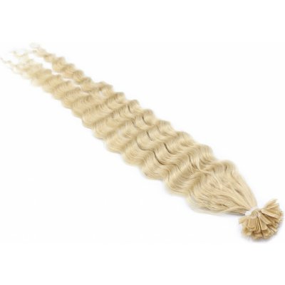 50cm vlasy pro metodu keratin 0,7g/pr. kudrnaté platina – Hledejceny.cz
