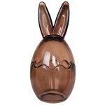 Hnědá skleněná dóza vajíčko s oušky Rabbi Ø 8*17 cm – Hledejceny.cz