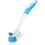 Brilanz Kartáč na nádobí EXCLUSIVE 30 cm s měkčenou TPR rukojetí, bílo-světlemodrý – Zboží Dáma