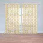 Záclony Bílé kruhy na žluté: 2 ks - 150x250 cm - Sablio – Hledejceny.cz