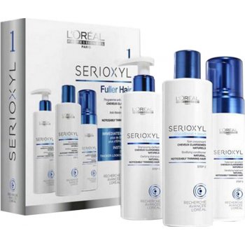 L'Oréal Paris Professionnel Serioxyl pro přírodní vlasy šampon 250 ml + zhušťující péče 250 ml + zhušťující pěna 125 ml dárková sada