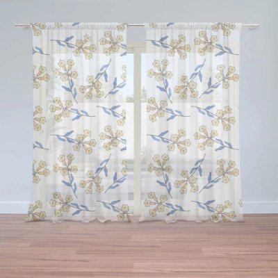Záclony Žluté kvítí: 2 ks - 150x250 cm - Sablio – Hledejceny.cz