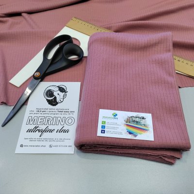 Moraviatex Balíček 1metr - Žebro 6/2 100% MERINO vlna ultrafine Dusty Rose (0,31kg) – Hledejceny.cz