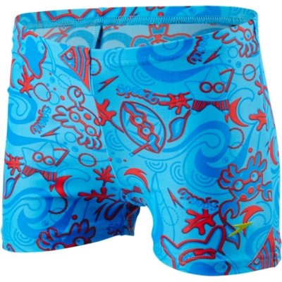Speedo Essential Allover Aquashort neon blue risk red blue – Zboží Dáma