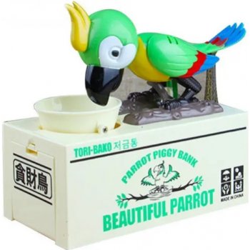 AUR Dětská pokladnička papoušek zelená