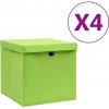 Úložný box VidaXL krabice s víkem 4 ks 28 x 28 x 28 cm zelená