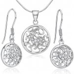 SILVEGO stříbrný set šperků se zirkony náušnice a přívěsek JJJSET626 – Zboží Dáma