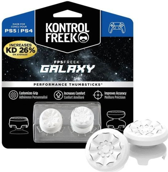 KontrolFreek Freek Galaxy (White) PS4/PS5 Extended Controller Grip Caps