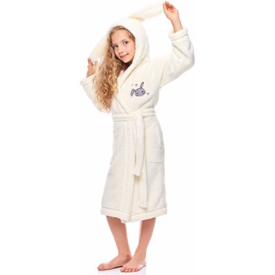 L&L Huňatý dívčí župan RB-003 Ecru – Zboží Dáma