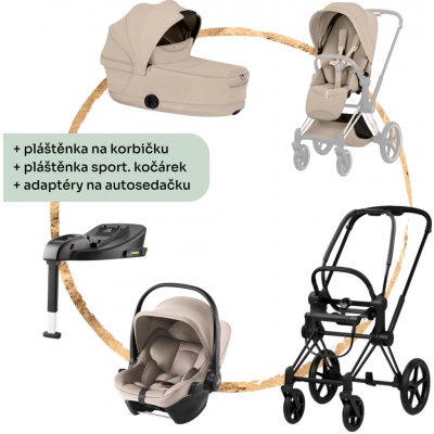Cybex Priam Style Cozy Beige Matt Black s autosedačkou BabySafe Core a bází 2026 – Zbozi.Blesk.cz