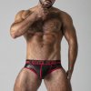 Pánské erotické prádlo Locker Gear Full Access Brief Black Red pánské slipy EXTRA EXTRA LARGE