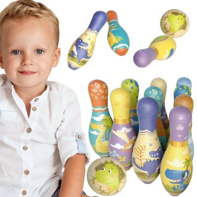 Woopie Měkké bowlingové kuželky s dinosaury sada 12 ks – Zboží Mobilmania