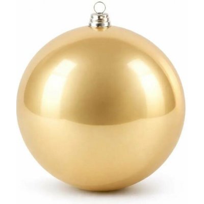 DECOLED Velká vánoční ozdoba 20 cm plastová koule Šampaň lesklá – Hledejceny.cz