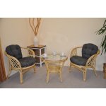 Ratanová sedací souprava Bahama malá medová polstry tmavě šedý melír – Zboží Dáma