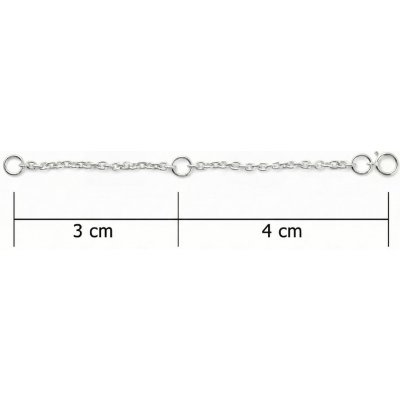 Fantasy Šperky Prodlužovací stříbrný řetízek 7 cm P3559 – Zboží Dáma