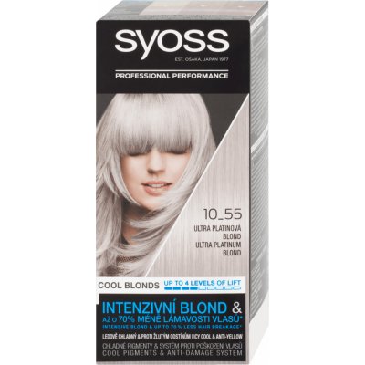 Syoss Permanent Coloration Permanent Blond permanentní barva na vlasy 10-55 Ultra Platinum Blond 50 ml – Zboží Mobilmania