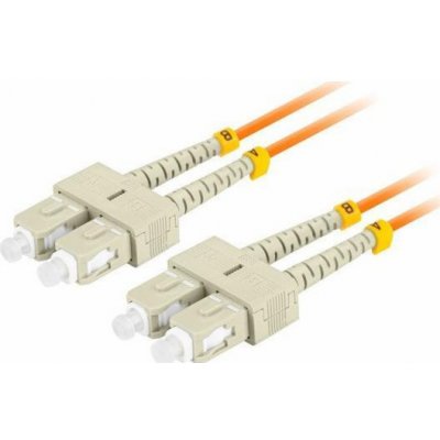LANBERG optický patch cord MM SC/UPC-SC/UPC duplex 2m LSZH OM2 50/125 průměr 3mm, barva oranžová