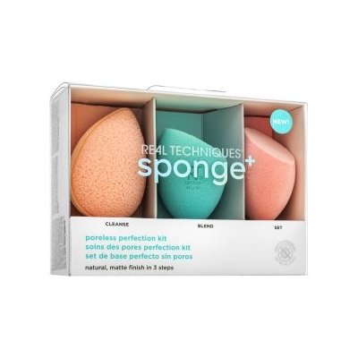 Real Techniques Sponge+ Poreless Perfection Kit 3 ks – Zboží Dáma