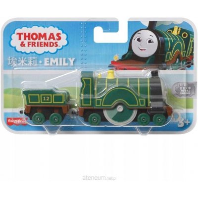 Mattel Fisher Price Tahací kovová mašinka s vagónem EMILY HHN53 – Zboží Dáma