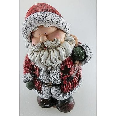 Xecco Postavička 16506 Santa držící batoh LED polyresin 22cm – Hledejceny.cz