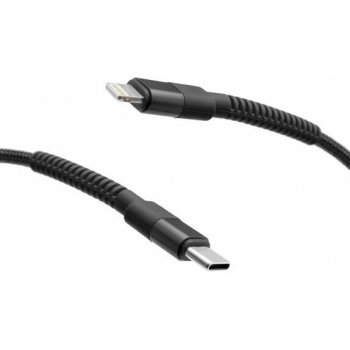 Mobilnet KAB-0240-TYP-LIGHT USB-C/Lightning 20W, 1m, černý