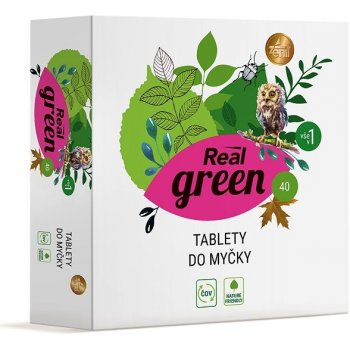 Real Green Clean bezfosfátové tablety do myčky All in 1 40 ks