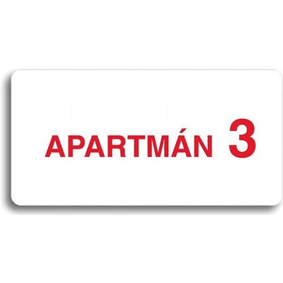 Accept Piktogram "APARTMÁN 3 II" (160 × 80 mm) (bílá tabulka - barevný tisk bez rámečku) – Zboží Mobilmania