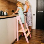 Family scl Skládací dětská učící věž Růžová Přírodní – Sleviste.cz