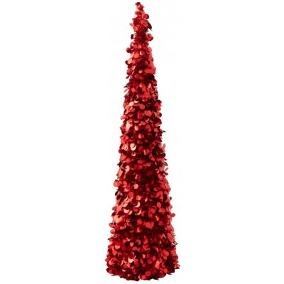 Veliký červený lesklý vánoční strom Sparkling L – 24*24*132 cm - J-Line by Jolipa – Hledejceny.cz