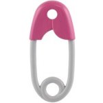 Teddies Chrastítko špendlík plast 12cm šedorůžové 12x19cm – Sleviste.cz