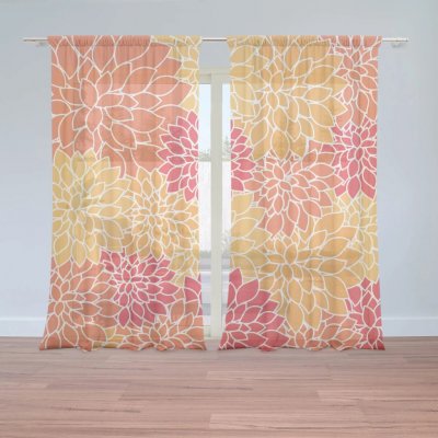 Sablio Záclony Barevné květiny: 2ks 150x250cm – Hledejceny.cz