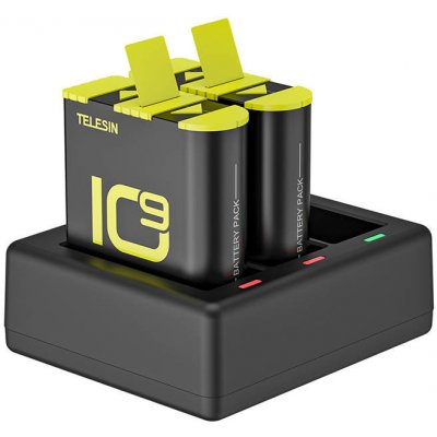 Telesin 3-slot charger for GoPro Hero 9 / Hero 10 + 2 batteries GP-BTR-903-B – Zboží Živě