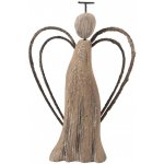 Hnědá dekorace dřevěná figurka anděl Angel Rustic L 14*4*26 cm Clayre & Eef – Hledejceny.cz