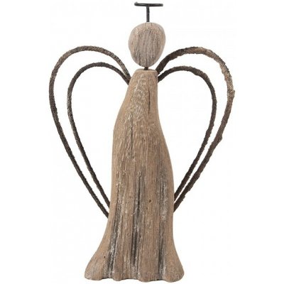 Hnědá dekorace dřevěná figurka anděl Angel Rustic L 14*4*26 cm Clayre & Eef – Hledejceny.cz