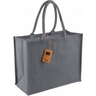 Westford Mill Barevná jutová nákupní taška s tkanými držadly šedá grafitová