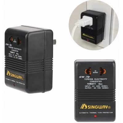 KONVERTOR MĚNIČ NAPĚTÍ NAPĚTÍ SW-70 W 220 V - 110 V – Sleviste.cz