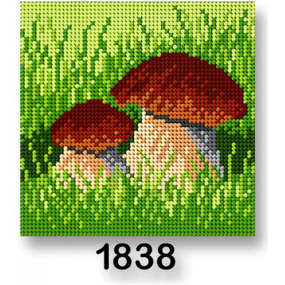 Stoklasa Vyšívací předloha obrázek na vyšívání 70244 1838 houby 2 zelená 15x15cm – Zboží Dáma