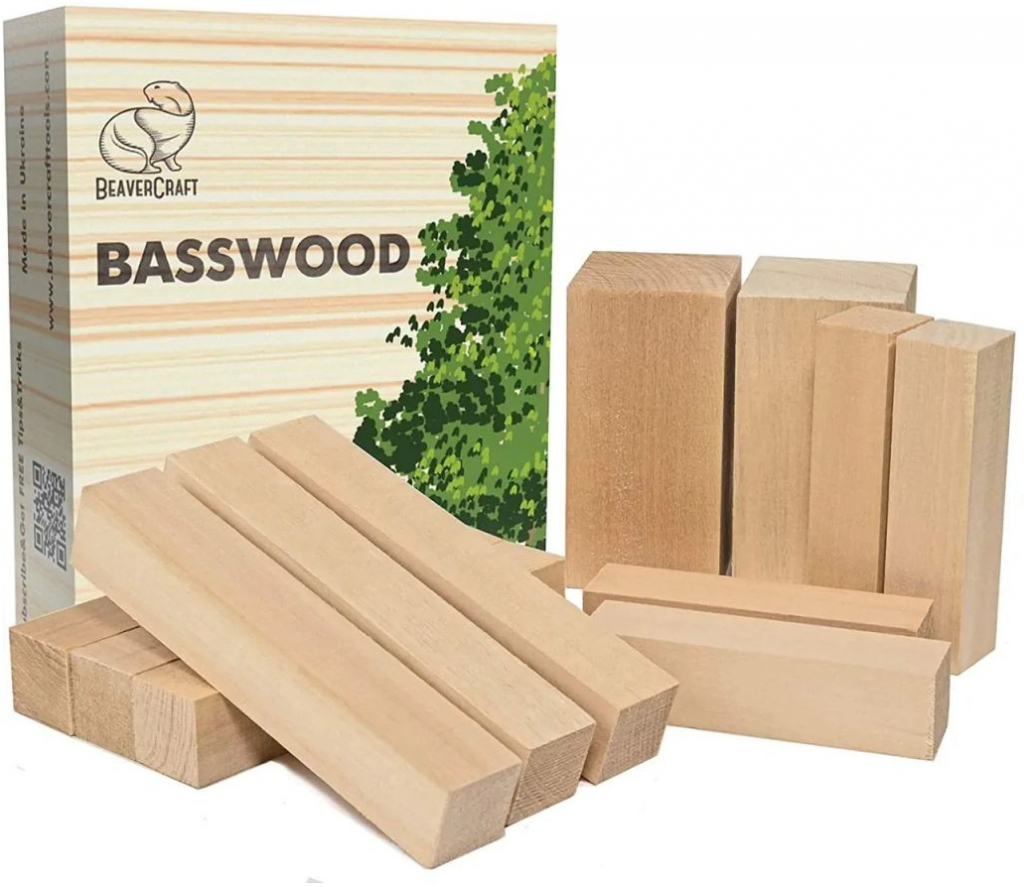 BeaverCraft polotovary Wood Carving Blocks Set 12pcs of Basswood lípa