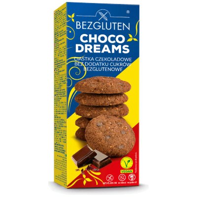 Bezgluten Choco Dreams čokoládové sušenky bez přidaného cukru 110 g bez lepku – Zboží Dáma