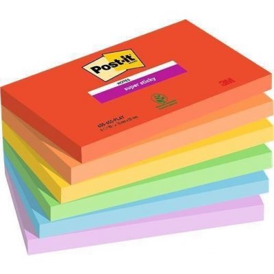 Samolepící bloček "Super Sticky Playful", mix barev, 76 x 127 mm, 6 x 90 listů, 3M POST IT – Zbozi.Blesk.cz