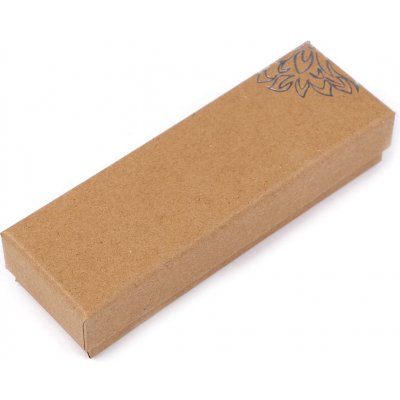 Prima-obchod Papírová krabička stříbrný potisk, barva 1 (5x15 cm) hnědá přírodní – Zboží Mobilmania