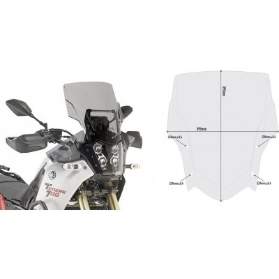 D2145S plexi kouřové Yamaha XT 700 Z Ténéré (19-24), vxš395x395 mm | Zboží Auto