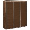 Šatní skříň Vidaxl 282454 Wardrobe with Compartments and Rods Brown 150x45x175 cm Fabric