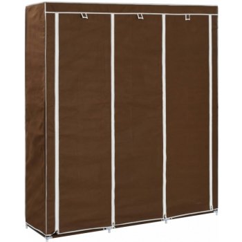 Vidaxl 282454 Wardrobe with Compartments and Rods Brown 150x45x175 cm Fabric